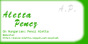 aletta pencz business card
